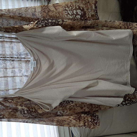 Liz Claiborne Sheer Button Down Attached Tank - Picture 13 of 15